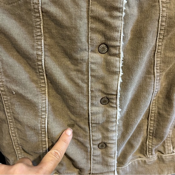Vintage Y2K Lazer Jeans Corduroy Sherpa Jacket | Size L - Picture 4 of 9